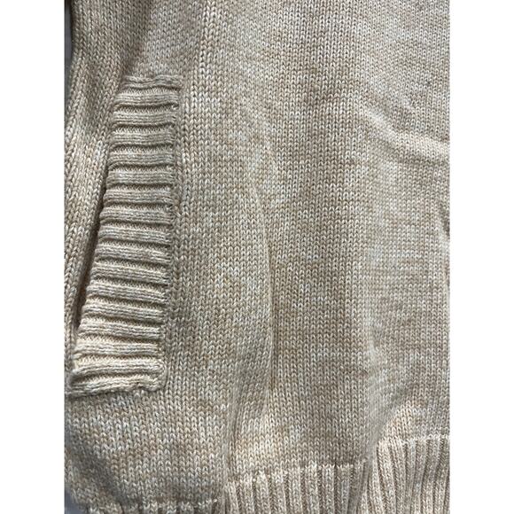 Born Fly Sweater Embroidered Modern Cowl Mockneck Mens Small Oatmeal Heather Mar - Picture 4 of 12